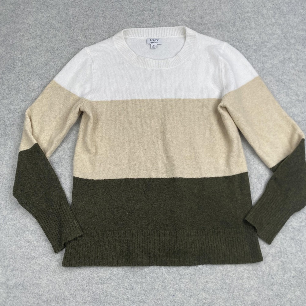 J.Crew Sweater Womens Small Multicolor Colorblock Crewneck Extra-Soft Pullover